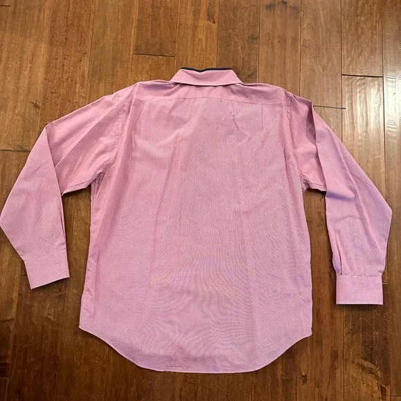 Lorenzo Uomo Red Long Sleeve Button Down Collared Dress Shirt Sz XL - Picture 2 of 9